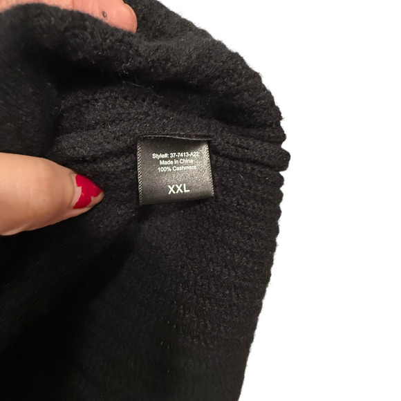 Jenni Kayne XXL 100% Cashmere Half Zip Fisherman Sweater $495 Ribbed Black - Picture 9 of 11
